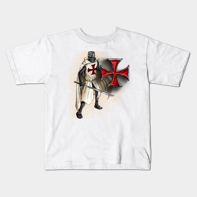 Freemasons Masonic York Rite Knight Templar in red and white Kids T-Shirt by hclara23